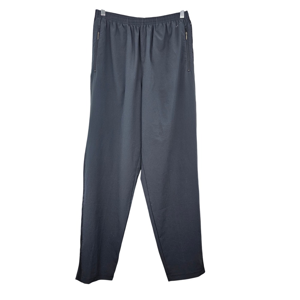 Nike Men's Black Track Pants Elastic Waist Zipper Pockets Ankle Zips Large